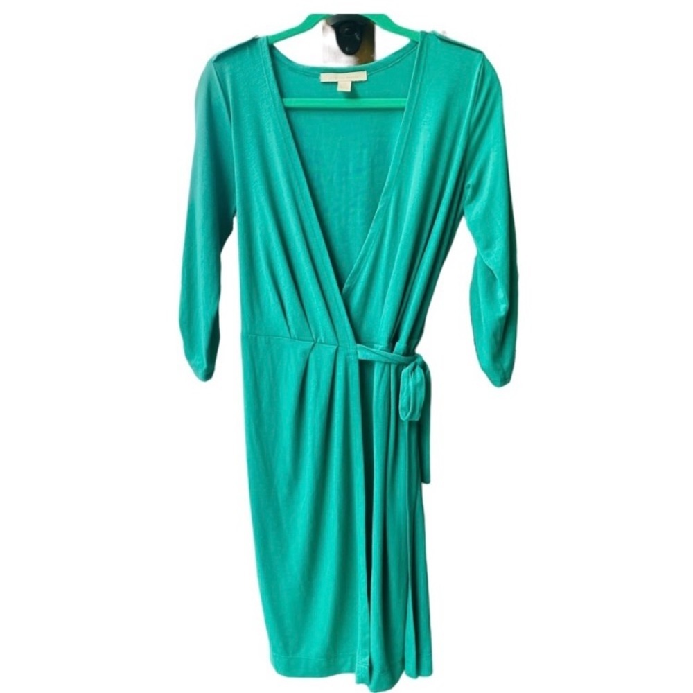 Jonathan Martin Green Long Sleeve Wrap Dress 8